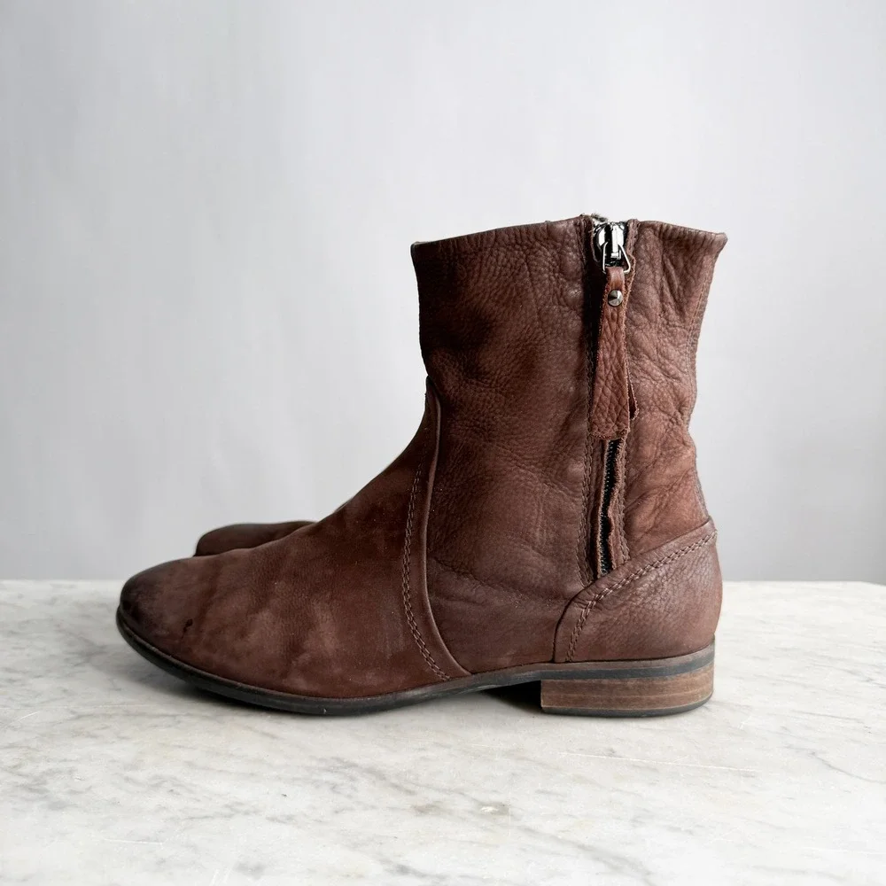 Ecco brown suede‎ leather ankle boots size 7.5